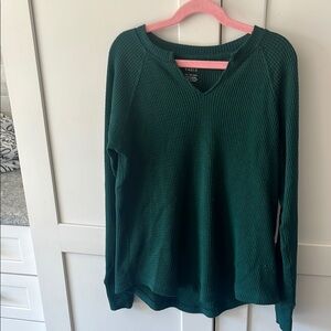 American Eagle Outfitters Green V-Neck Sweater